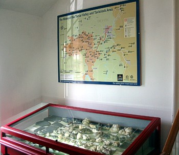 Map of mines and minerals on display at Tavistock Museum