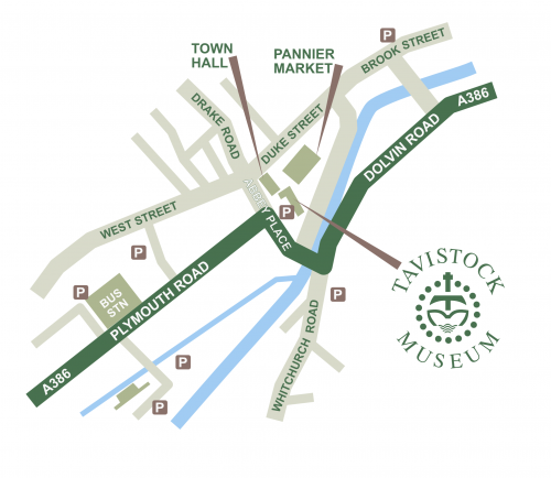 Map showing how to find Tavistock Museum